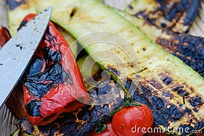 Bbq vegetable healthy food tomato, roasted Stock Photo