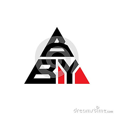 BBY triangle letter logo design with triangle shape. BBY triangle logo design monogram. BBY triangle vector logo template with red Vector Illustration