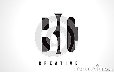 BC B C White Letter Logo Design with Black Square. Vector Illustration