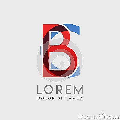 BC logo letters with blue and red gradation Vector Illustration