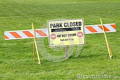 BC Parks Closed at the International Peace Park in Blaine Washington Editorial Stock Photo