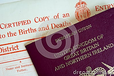 BC and Passport Stock Photo