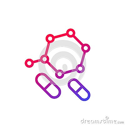 bcaa, amino acids line icon, vector Vector Illustration