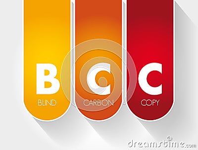 BCC - Blind Carbon Copy acronym, technology concept background Stock Photo