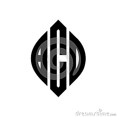 BCD circle letter logo design with circle and ellipse shape. BCD ellipse letters with typographic style. The three initials form a Vector Illustration