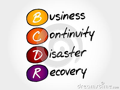 BCDR - Business Continuity Disaster Recovery Stock Photo