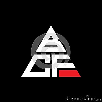 BCF triangle letter logo design with triangle shape. BCF triangle logo design monogram. BCF triangle vector logo template with red Vector Illustration