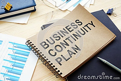 BCP Business continuity plan is on the desk Stock Photo