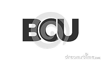 BCU logo design template with strong and modern bold text. Initial based vector logotype featuring simple and minimal typography. Vector Illustration