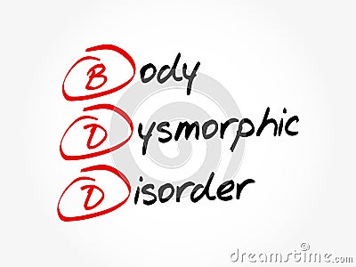 BDD - Body Dysmorphic Disorder acronym Stock Photo