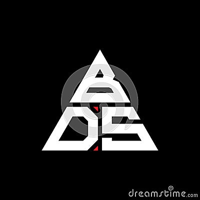 BDS triangle letter logo design with triangle shape. BDS triangle logo design monogram. BDS triangle vector logo template with red Vector Illustration