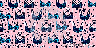 BDSM background. Digital paper erotic lingerie. Fetish icons seamless pattern. decoration for hardcore lovers. Accessories Stock Photo