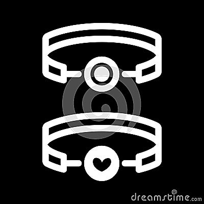 BDSM gag simple vector icon. Black and white illustration of sex toy. Outline linear adult icon. Vector Illustration