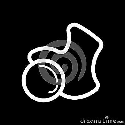 BDSM gag simple vector icon. Black and white illustration of sex toy. Outline linear adult icon. Vector Illustration