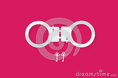 BDSM handcuffs, bondage element to immobilize partner. Vector Illustration