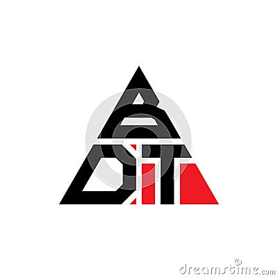 BDT triangle letter logo design with triangle shape. BDT triangle logo design monogram. BDT triangle vector logo template with red Vector Illustration