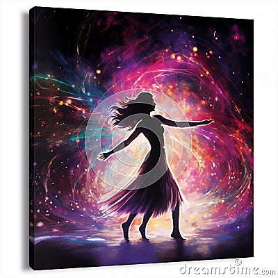 Celestial Ballet: Swirling Meteor Motions Stock Photo