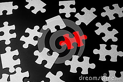 Be Different - Conceptual Shot with Puzzle Pieces. Stock Photo