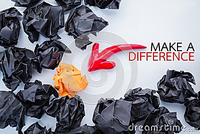 Be a different idea business concept crumpled paper Stock Photo