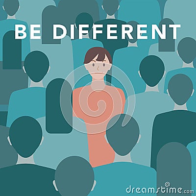Be different illustration of woman Cartoon Illustration