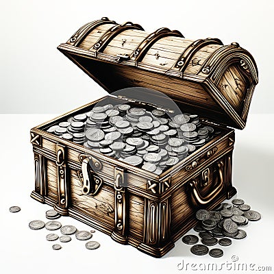 Vintage Coin Chest: Add Unique Style to Your Home Decor Stock Photo