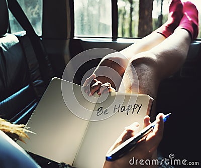 Be Happy Fun Weekends Concept Stock Photo