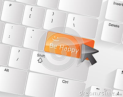 Be Happy Keyboard Concept Vector Illustration