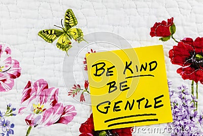 Be kind care gentle character special healthcare support kindness charity expression Stock Photo
