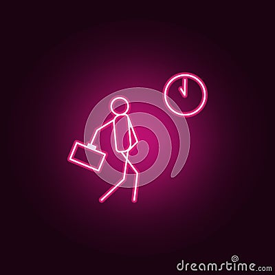 be late for work outline icon. Elements of Lazy in neon style icons. Simple icon for websites, web design, mobile app, info Stock Photo
