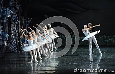 Be loath to part from each other-ballet Swan Lake Editorial Stock Photo