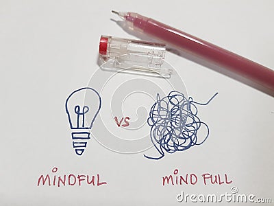 Be mindful not mind full. Mindfulness concept Stock Photo