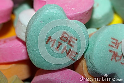 Be Mine Candy Heart Editorial Stock Photo