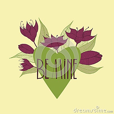 Be mine card. Vector Illustration