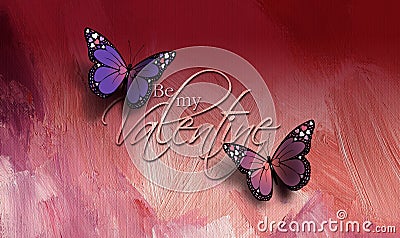 Be My Valentine Butterflies Stock Photo