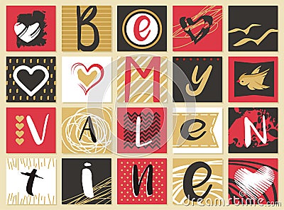 Be my Valentine creative artistic card design Vector Illustration