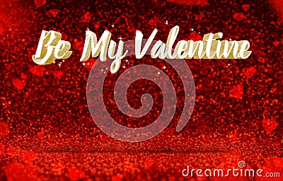 Be My Valentine3d rendering gold glitz at perspective red spar Stock Photo
