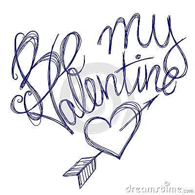 Be my valentine pen Vector Illustration