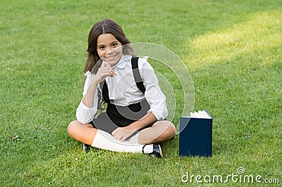 Be a reader. pretty child little girl read book. study literature for children. having fun with book. knowledge day Stock Photo