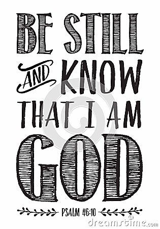 Be Still and Know that I am God Bible Scripture Poster Vector Illustration