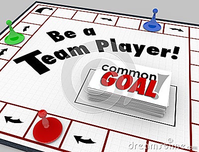 Be a Team Player Board Game Work Toward Common Goal Together Stock Photo