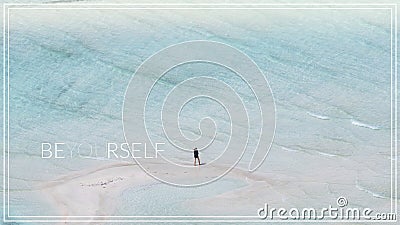 Be Yourself. Balos bay at Crete island in Greece. Stock Photo