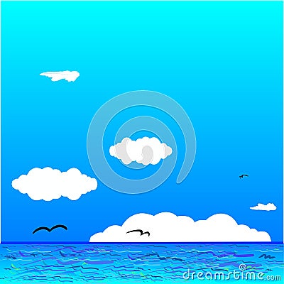 Beach Cartoon Illustration