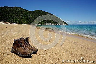 Beach at Abel Tasman National Park in New Zealand Stock Photo