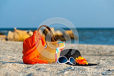 Beach accessories Stock Photo