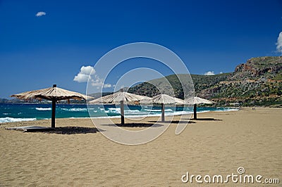 Beach in Agios Nikolaos Stock Photo