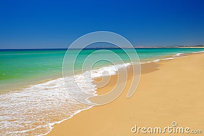 Beach Alvor Poente in Algarve, Portugal Stock Photo