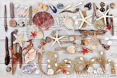 Beach Art Abstract Collage Stock Photo