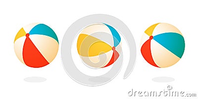 Beach ball set icon Vector Illustration