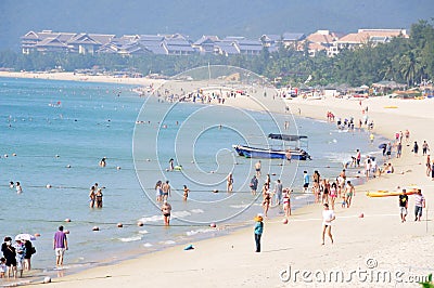 Beach bathing place in yalong bay Editorial Stock Photo