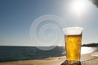 Beach Beer Stock Photo